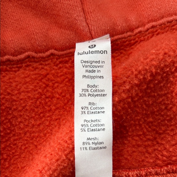 lululemon Scuba Hoodie Full Zip Sweatshirt – Burnt Orange – Size 12 - Picture 8 of 9